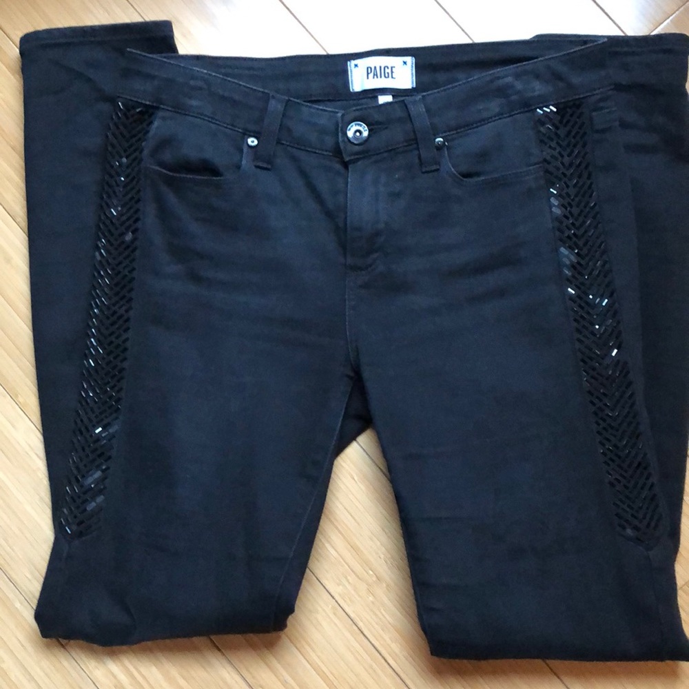 Paige Black sequin Jeans